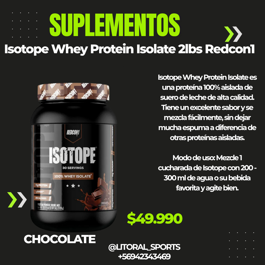 Isotope Whey Protein Isolate 2LBS Redcon1 Chocolate
